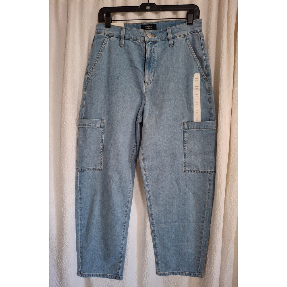 Banana Republic Slim Barrel High Waist Cargo Jeans Sz 28 - Picture 3 of 15